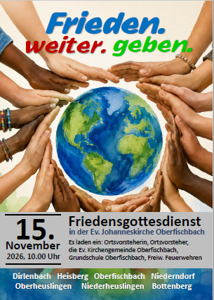 Friedensgottesdienst, Pfr. Michael Junk mit Ortsvorstehern