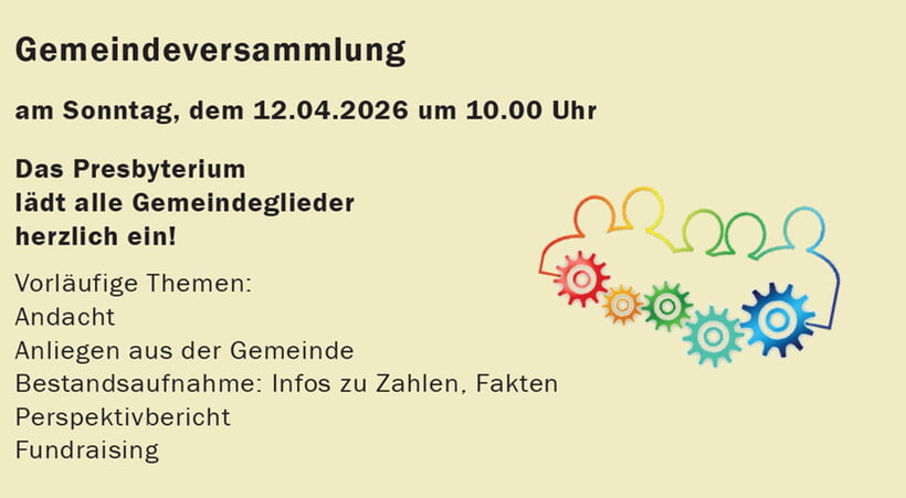 Herzliche Einladung zur Gemeindeversammlung